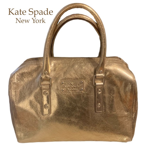 kate spade Handbags - Kate Spade metallic gold tote bag medium size